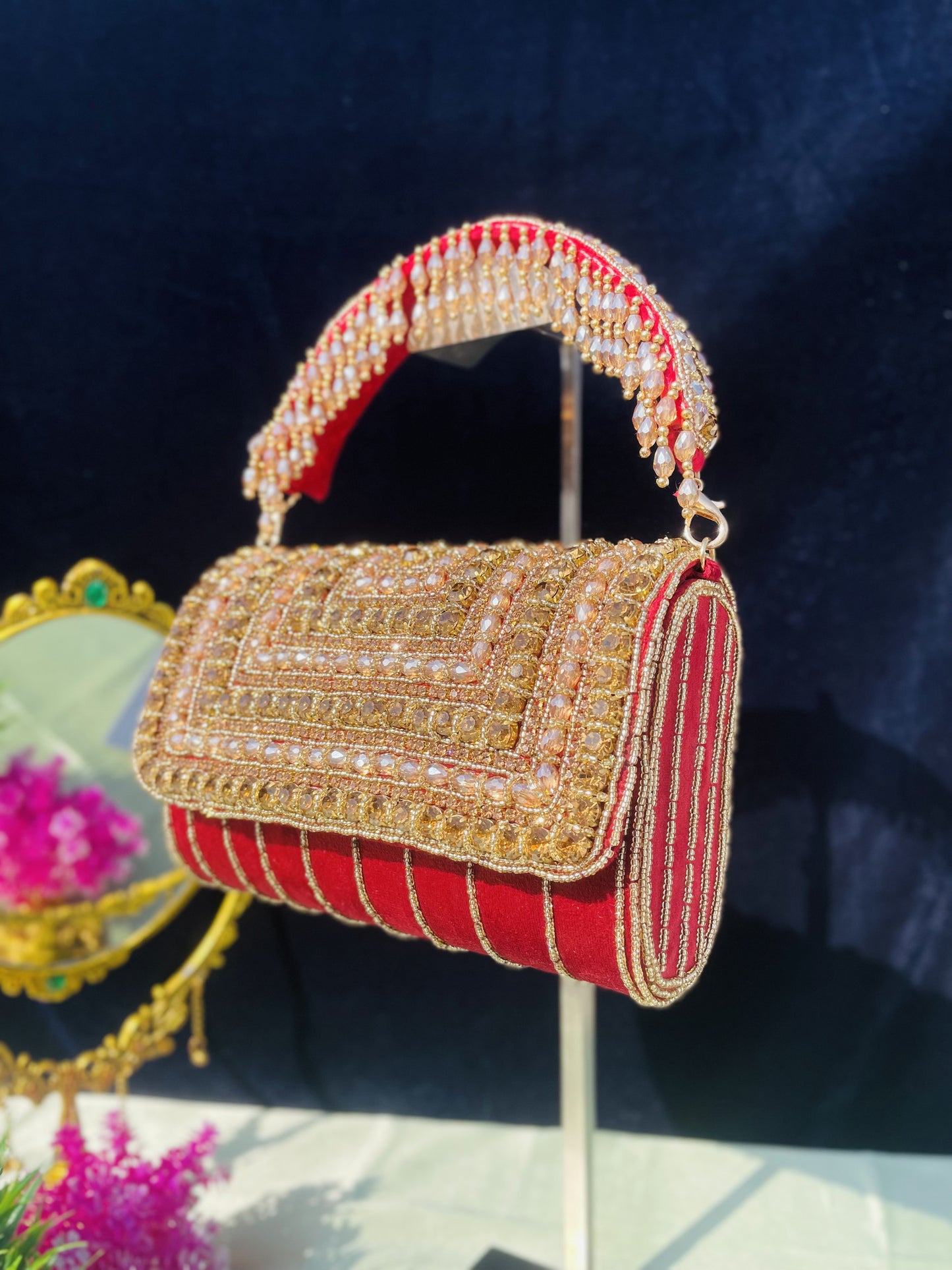 A crystal flap clutch
