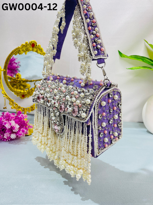 Maharani crystal flap clutch