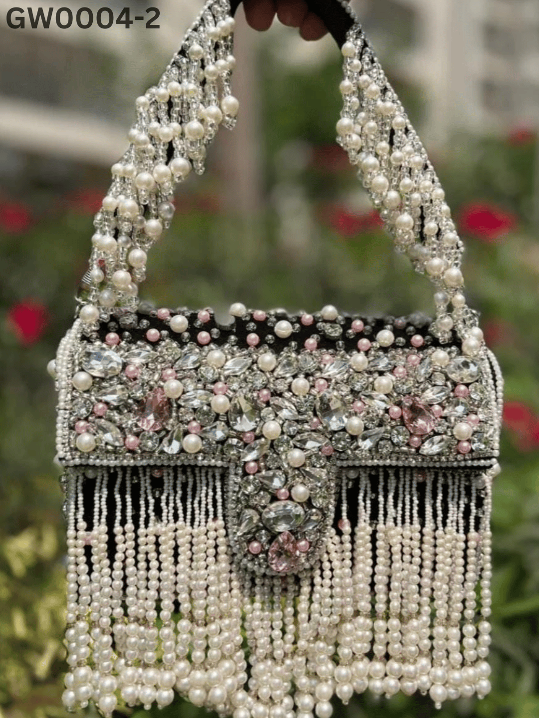 Maharani crystal flap clutch