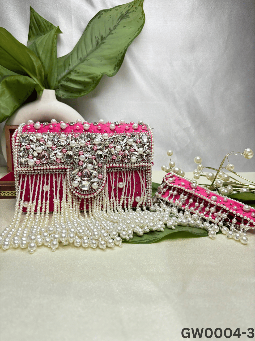 Maharani crystal flap clutch
