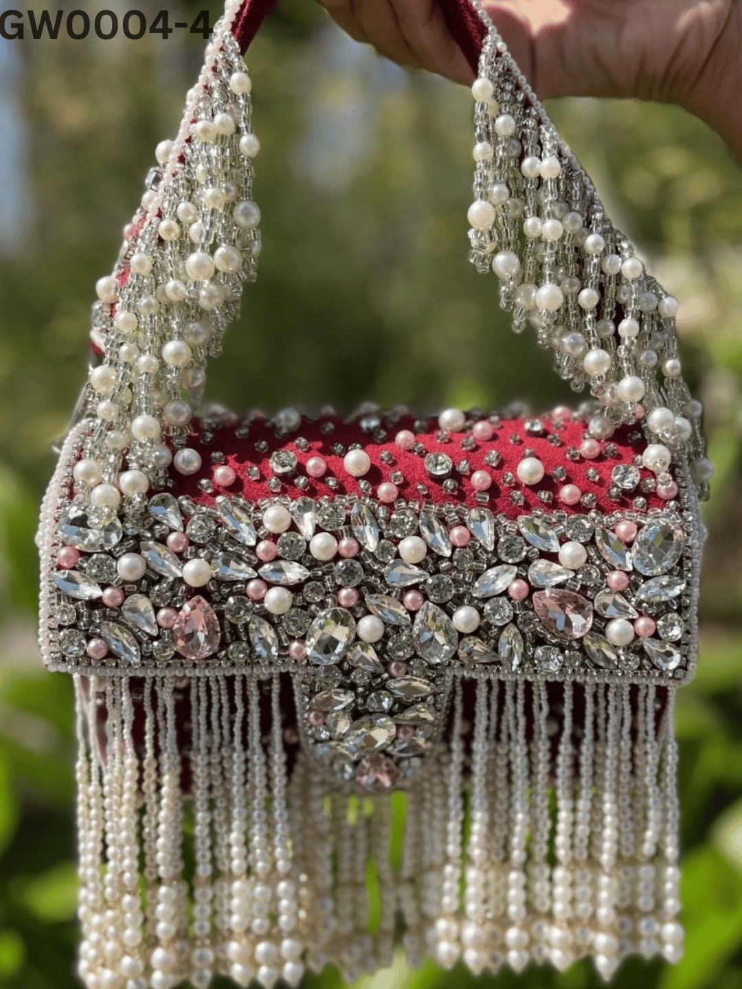 Maharani crystal flap clutch