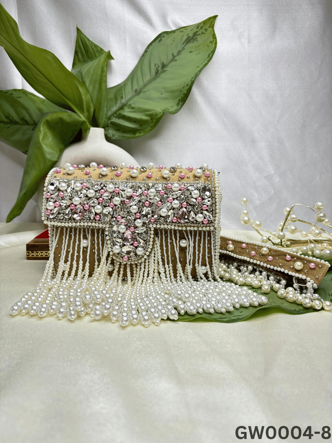 Maharani crystal flap clutch