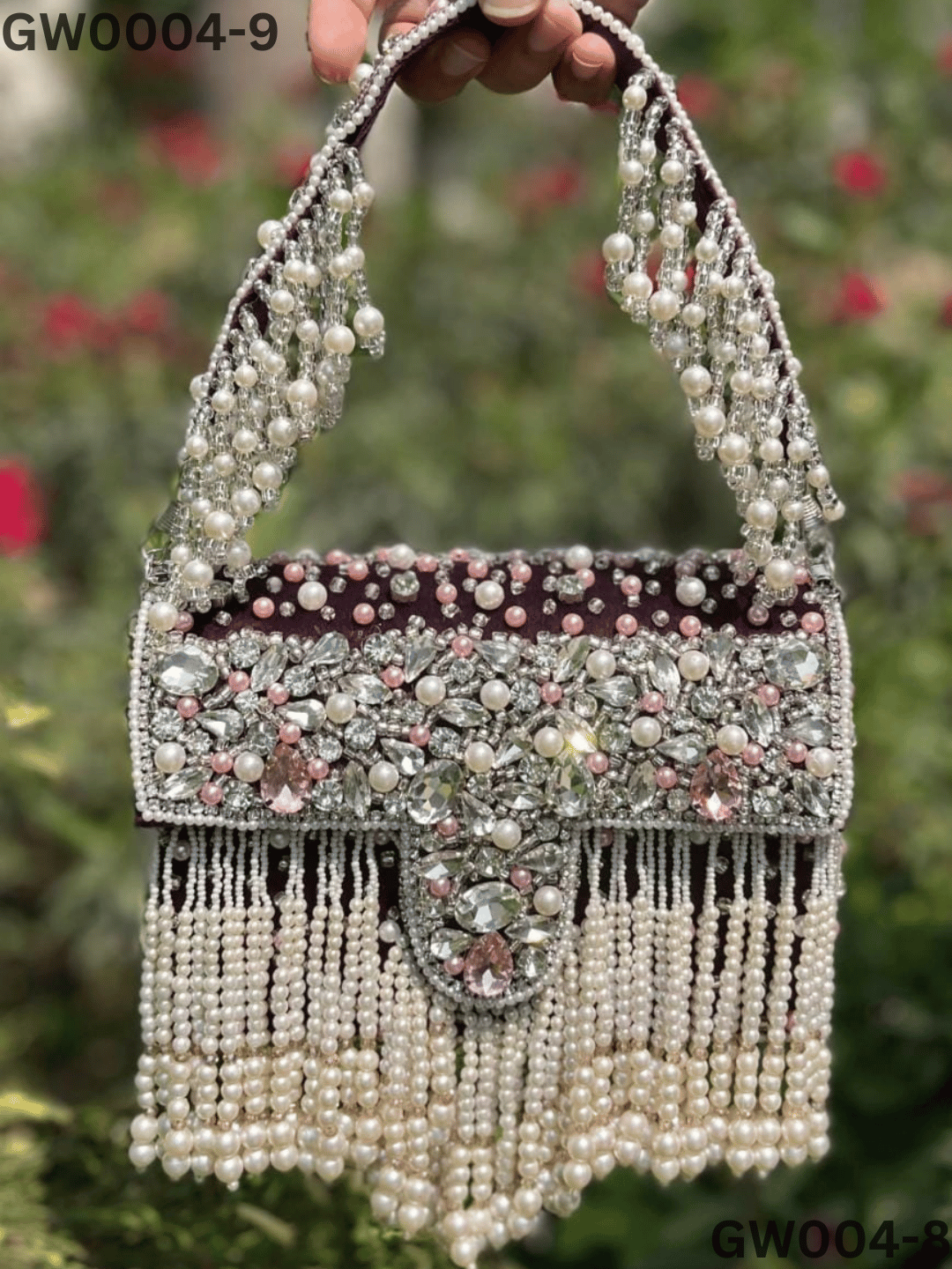 Maharani crystal flap clutch