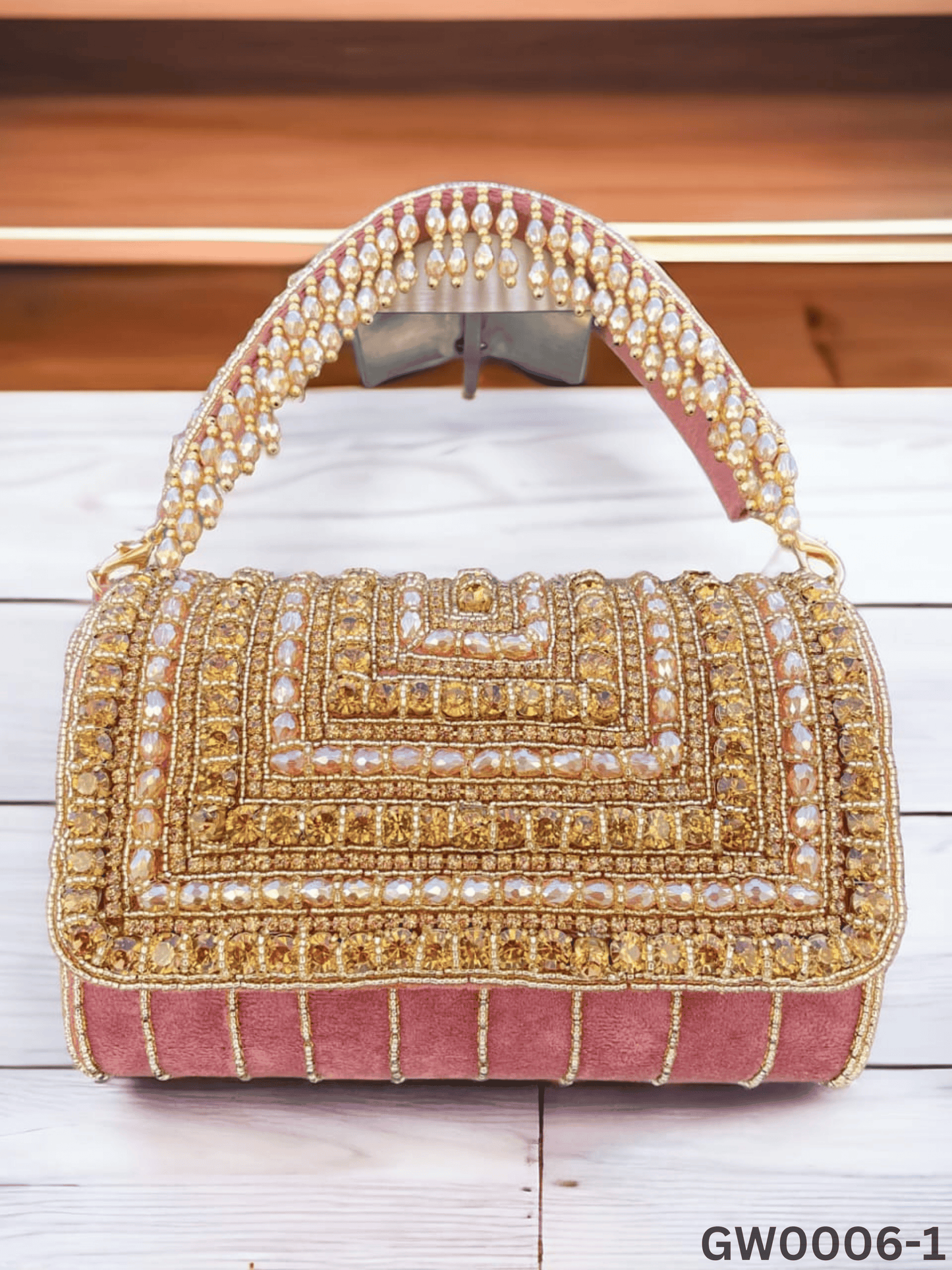 A crystal flap clutch