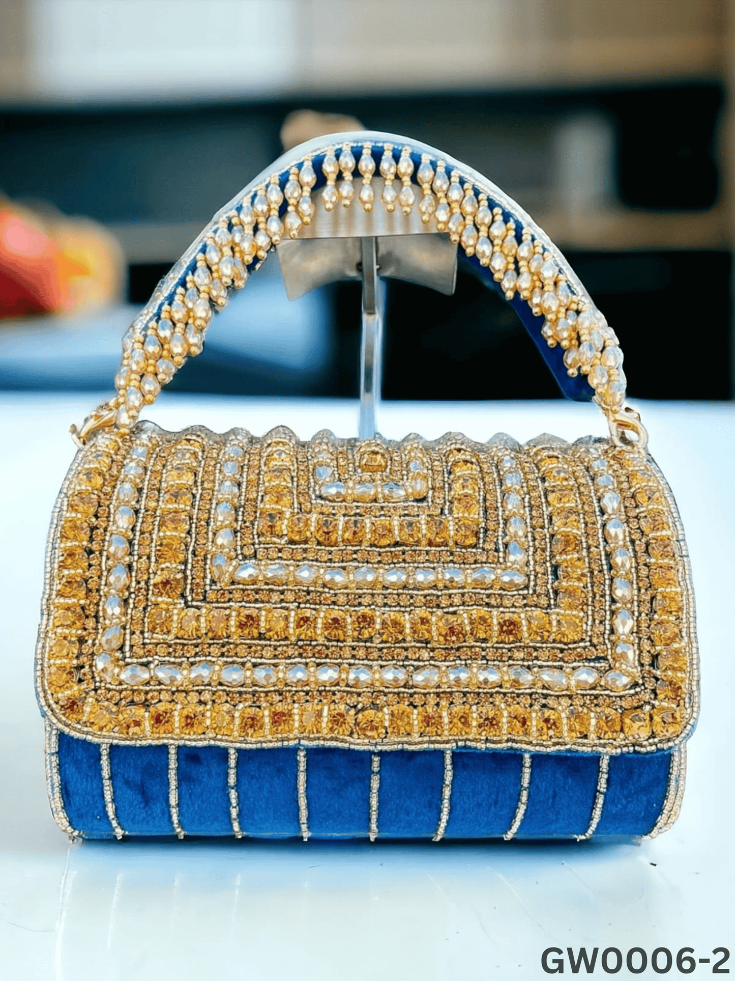 A crystal flap clutch