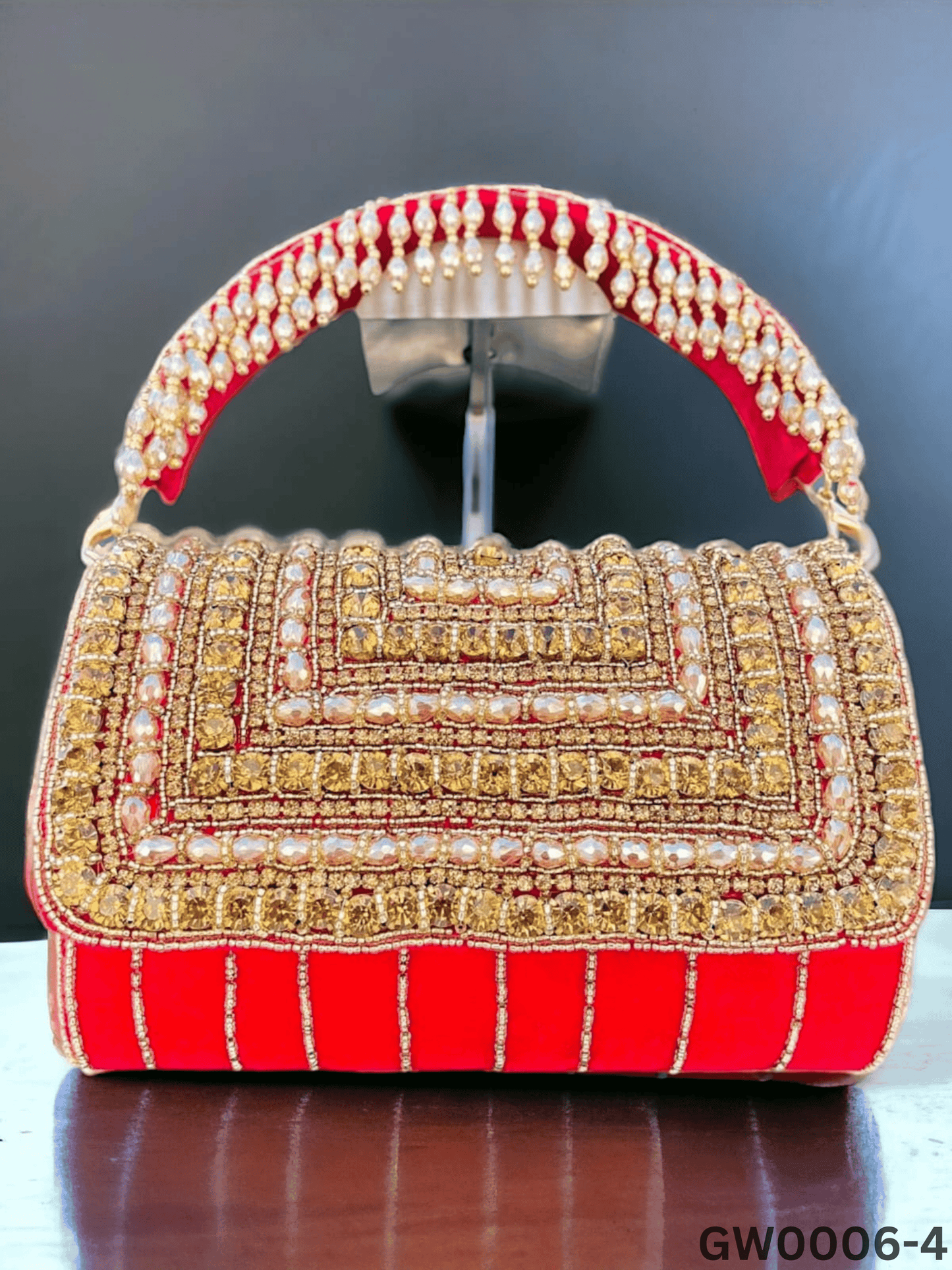 A crystal flap clutch