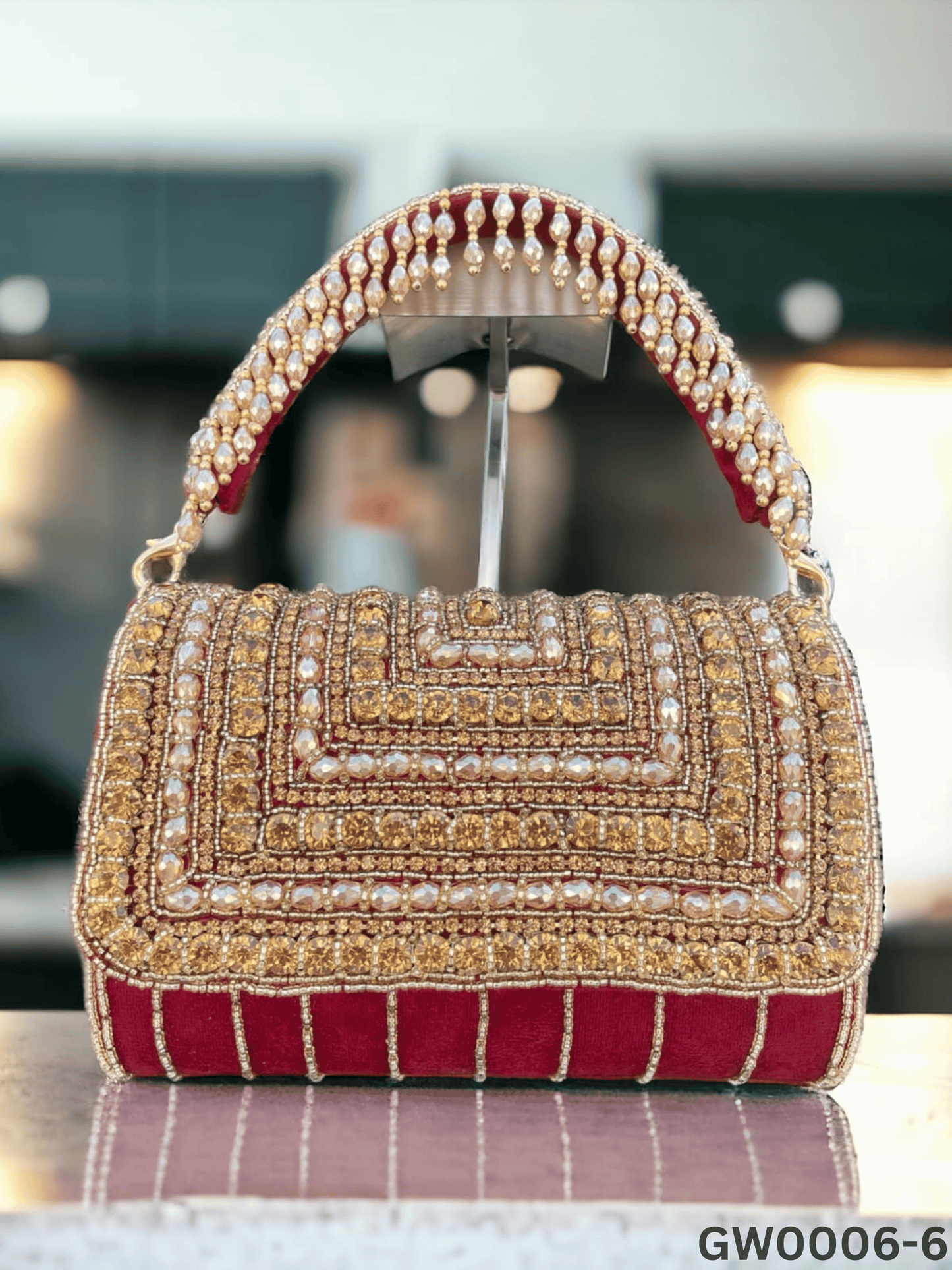 A crystal flap clutch