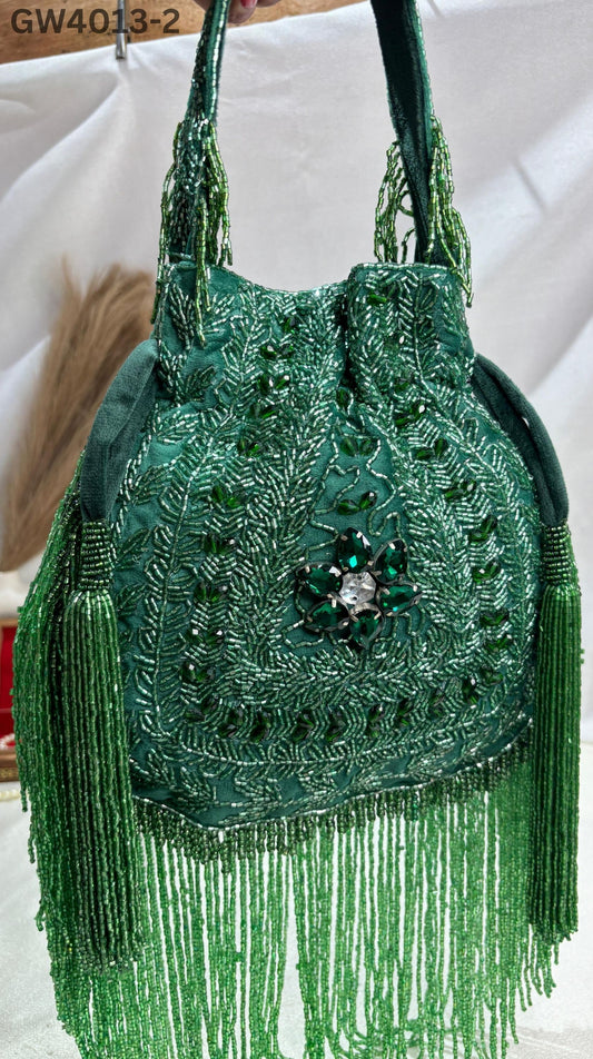 Anna designer handwork potli black