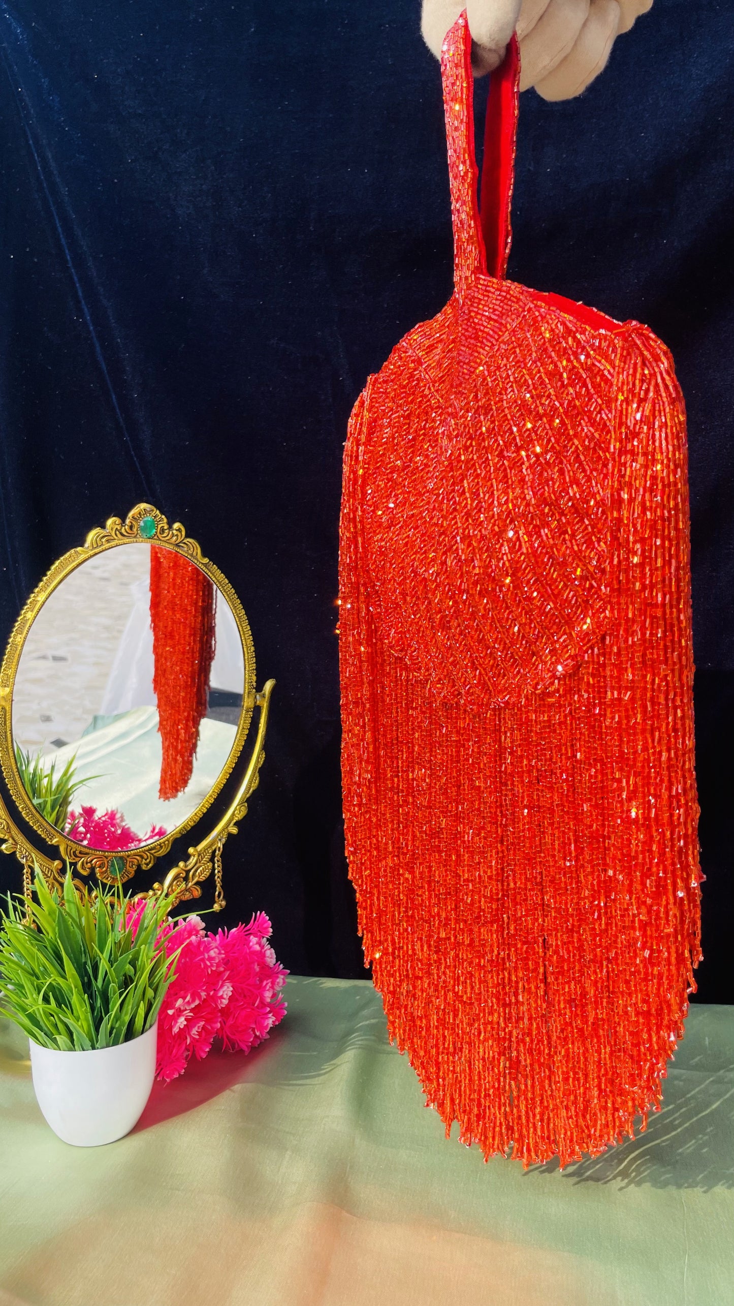Designer gold pankha clutch