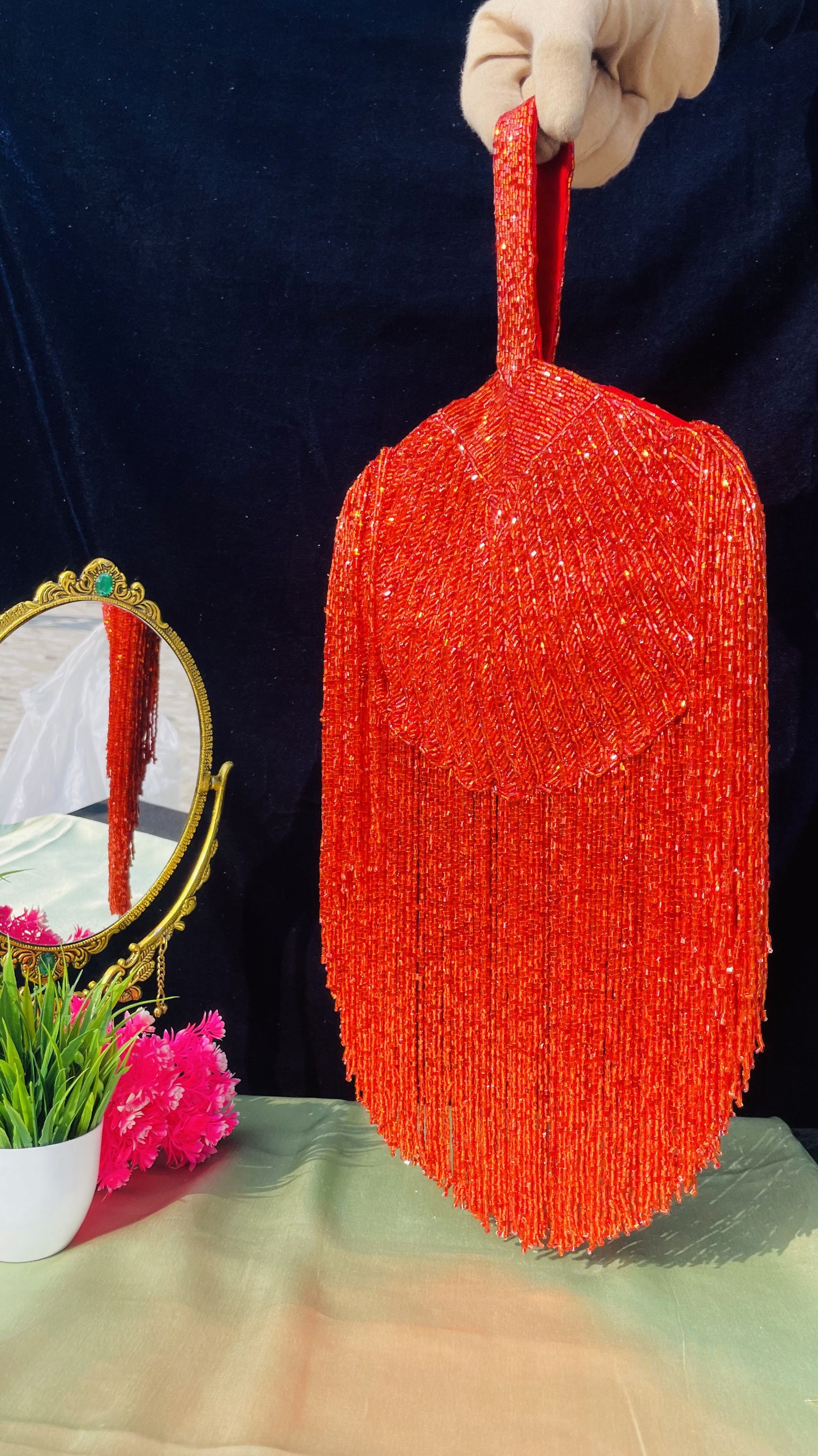 Designer gold pankha clutch
