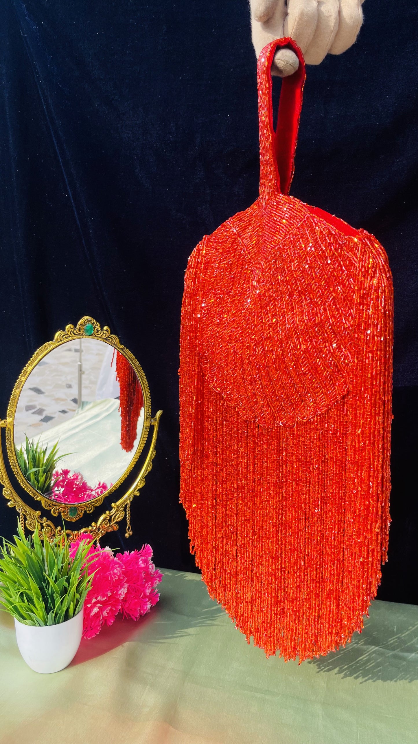 Designer gold pankha clutch