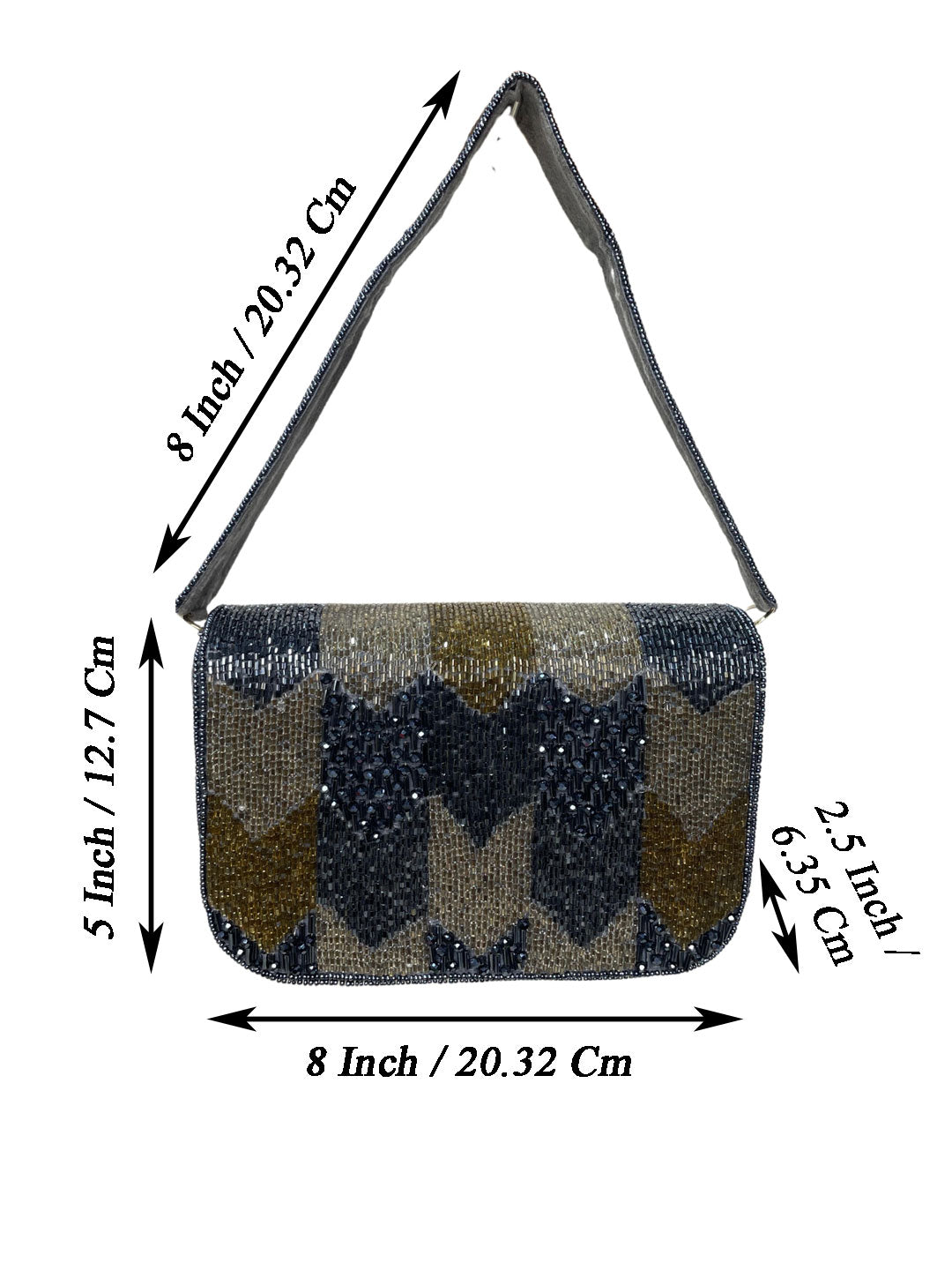 PAKIZA FLOWER THREE FOLD EMBROIDERD SUEDE
