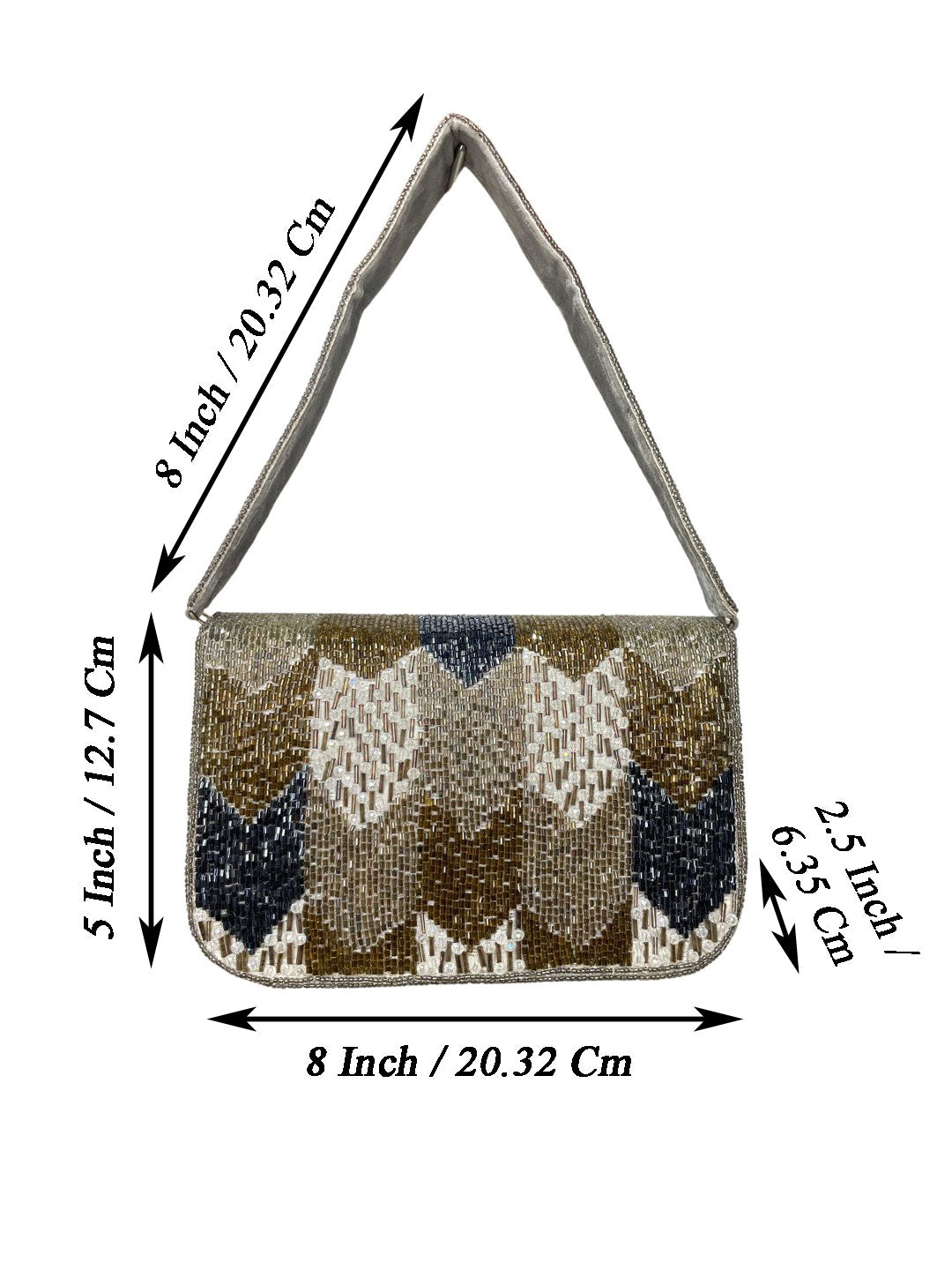 PAKIZA FLOWER THREE FOLD EMBROIDERD SUEDE