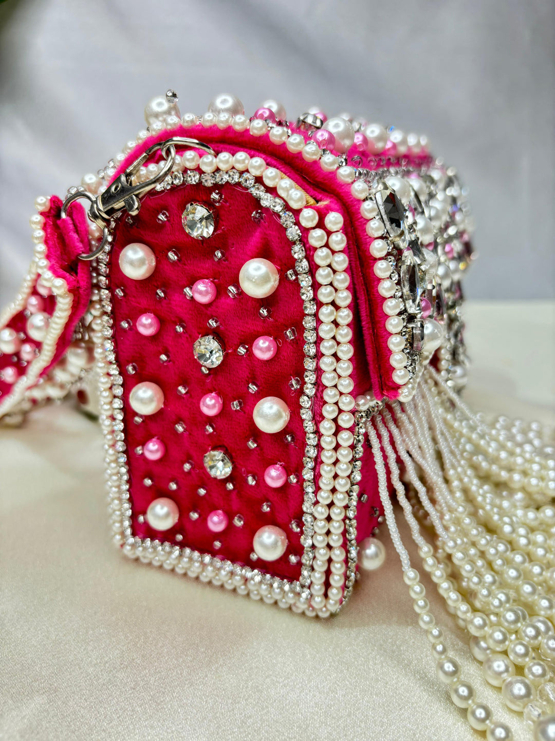 Maharani crystal flap clutch