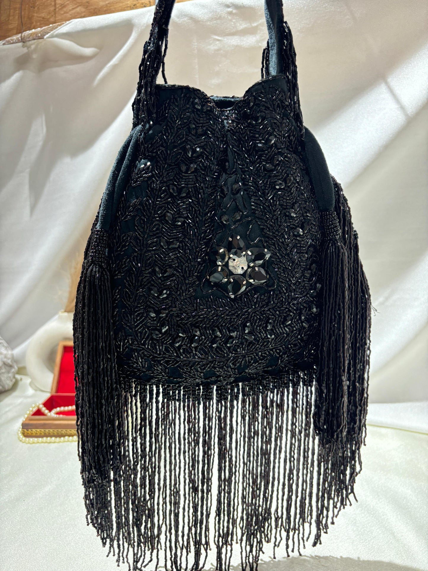 Anna designer handwork potli black