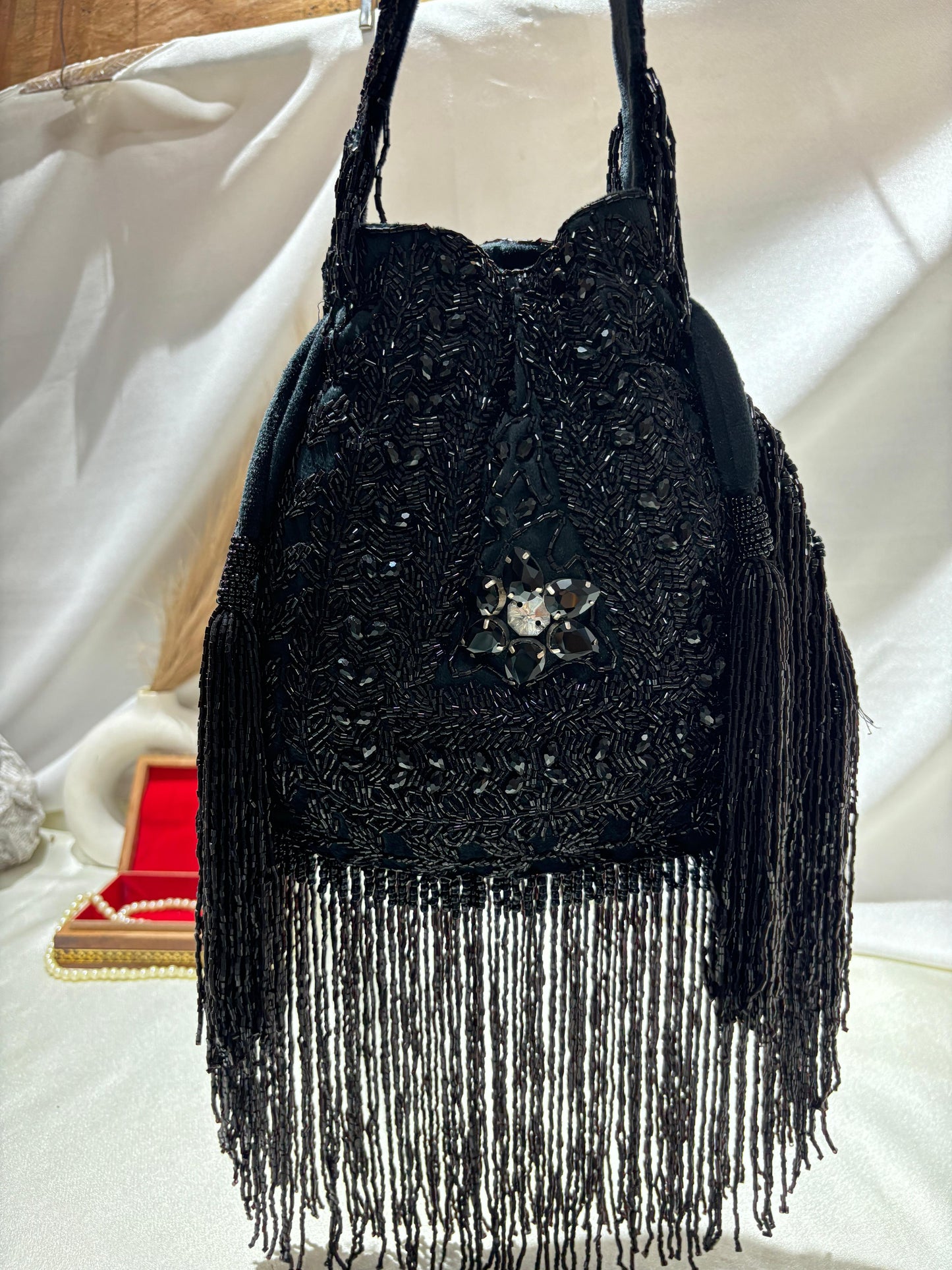 Anna designer handwork potli black