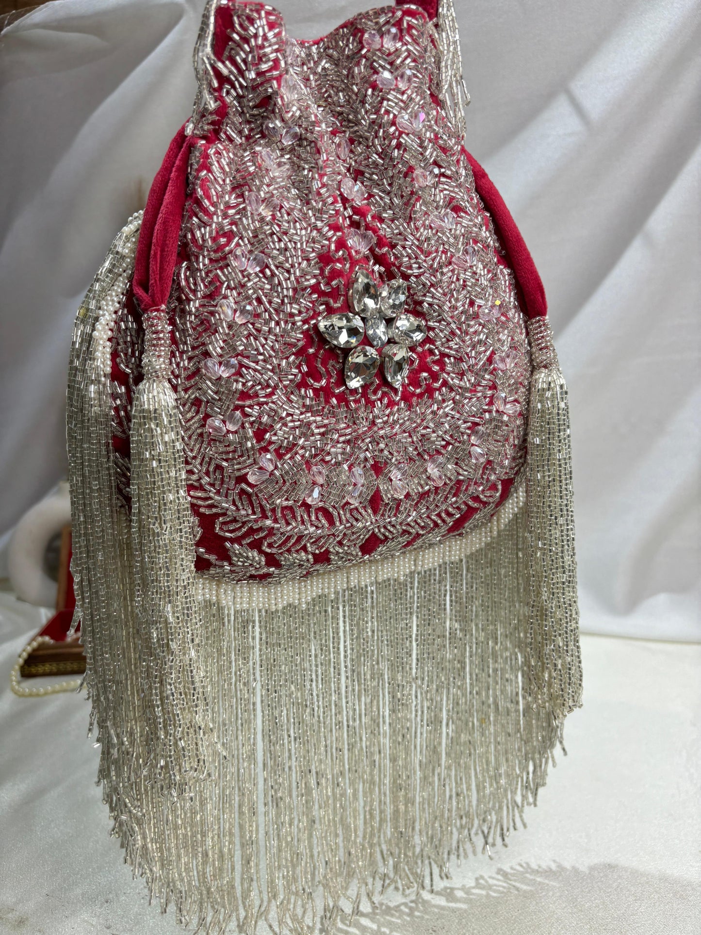 Anna designer handwork potli black