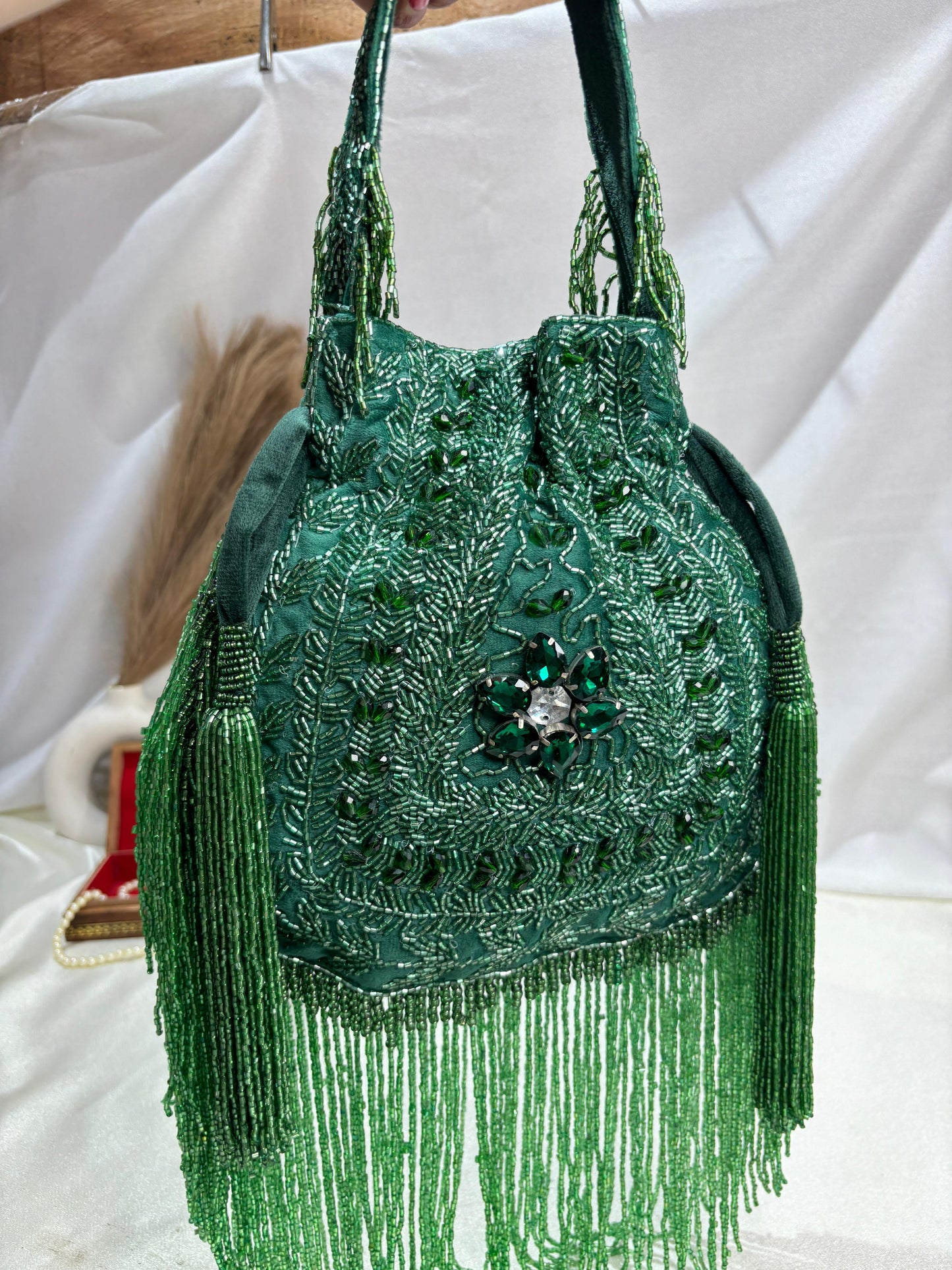 Anna designer handwork potli black