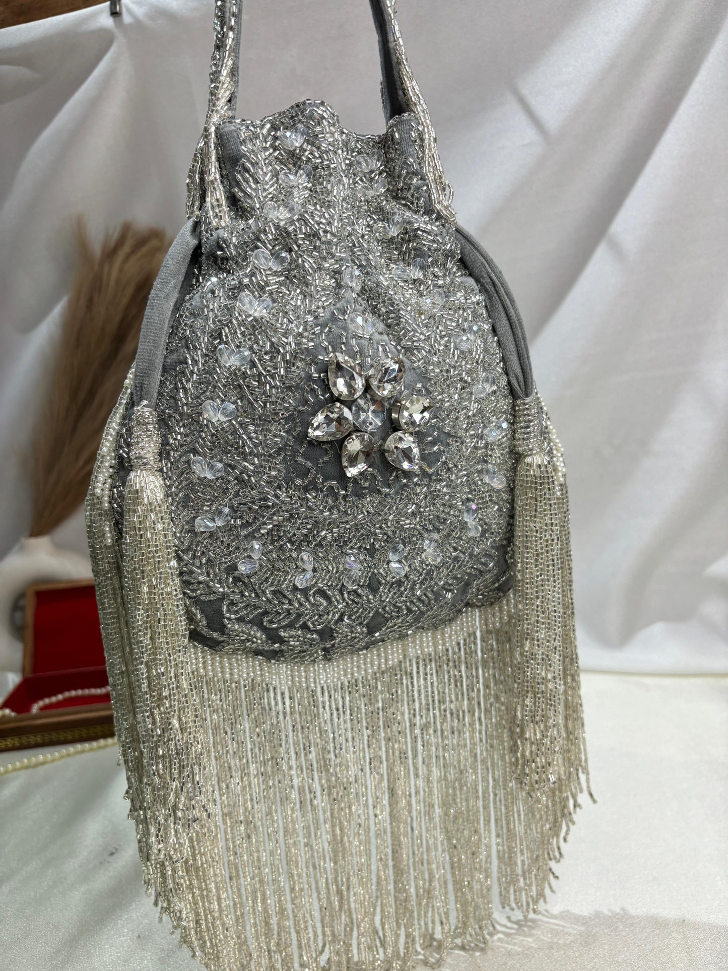 Anna designer handwork potli black