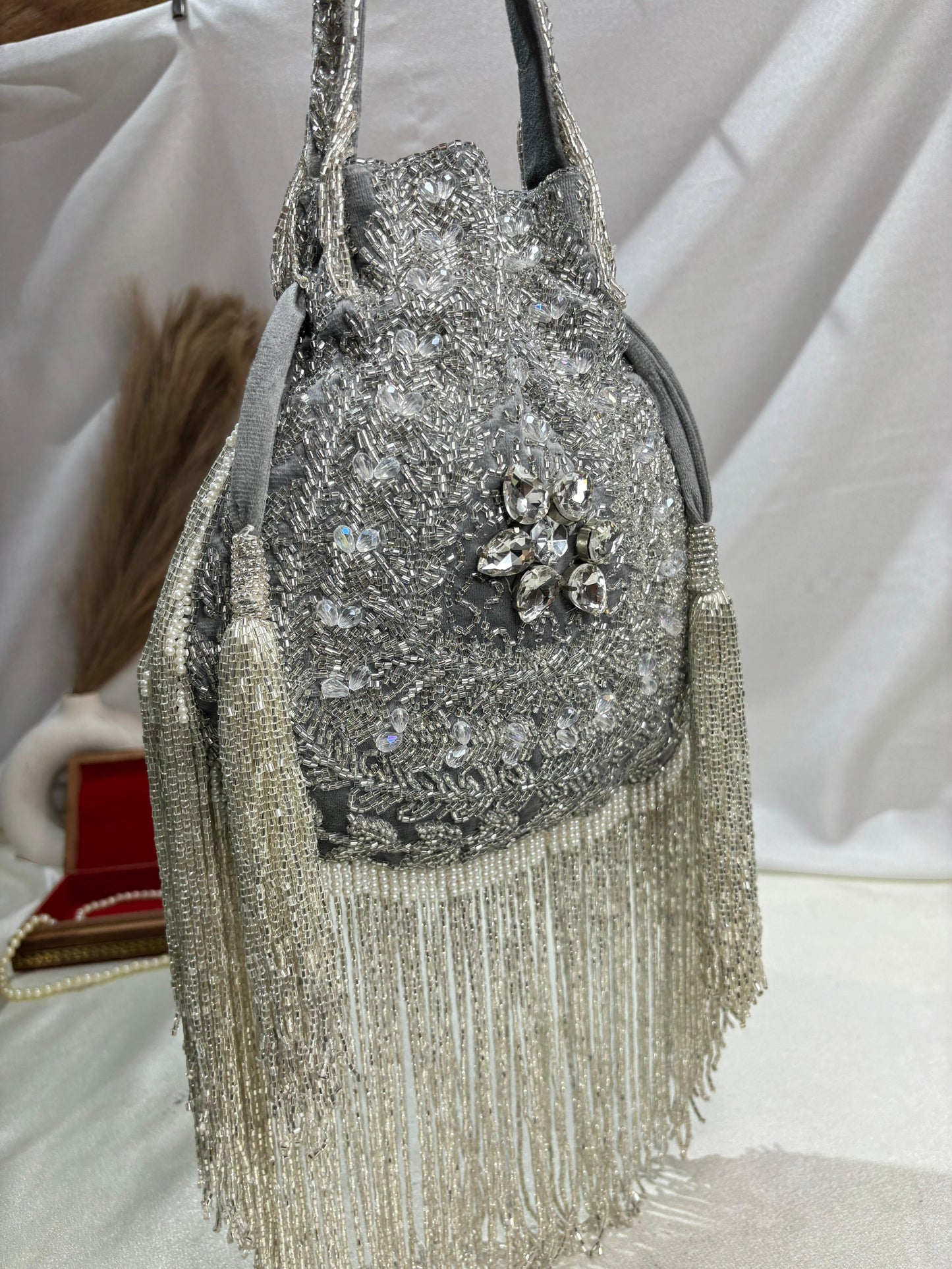 Anna designer handwork potli black