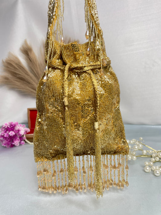 Ella cutdana sequence work potli gold