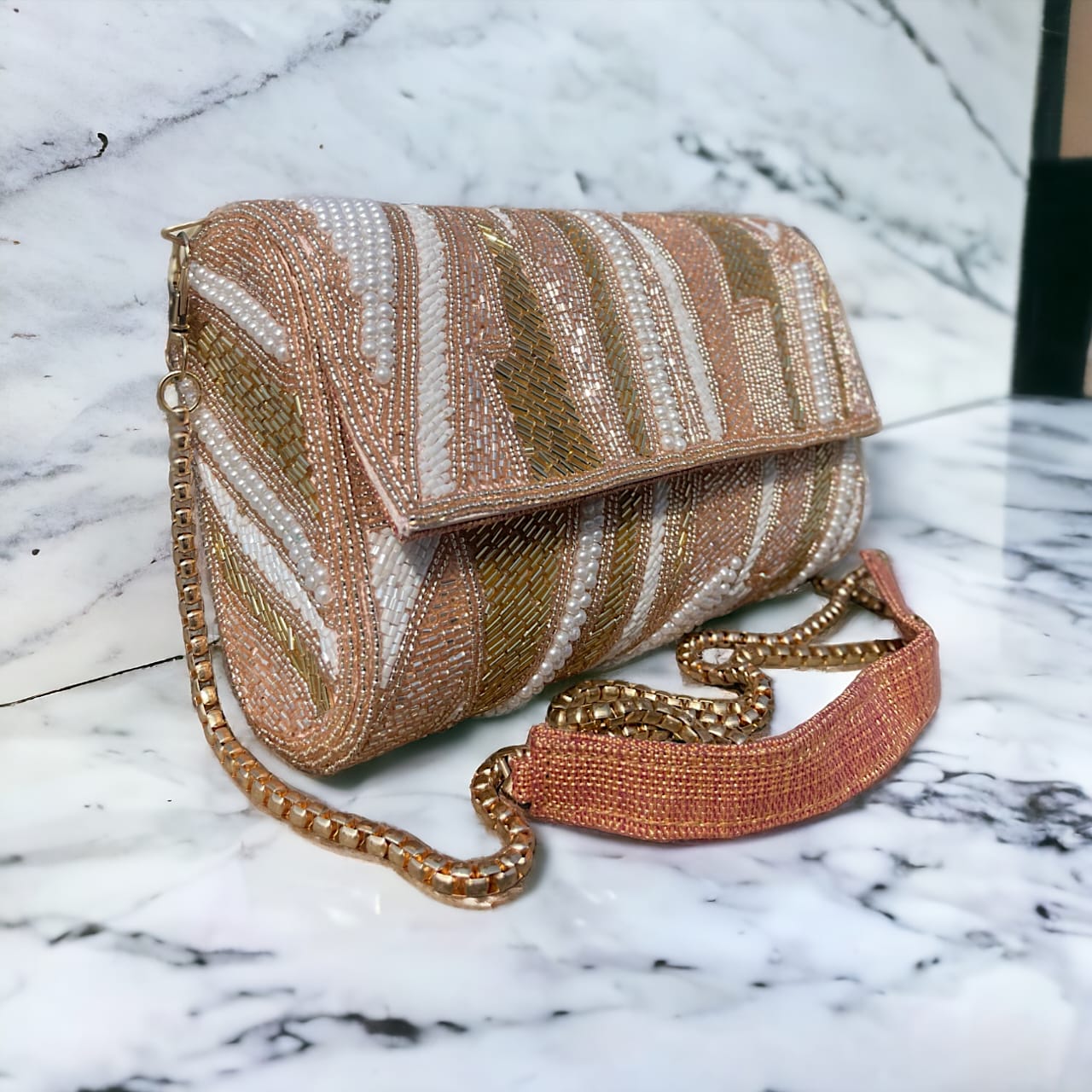 ZIANA CUTDANA PINK flap clutch