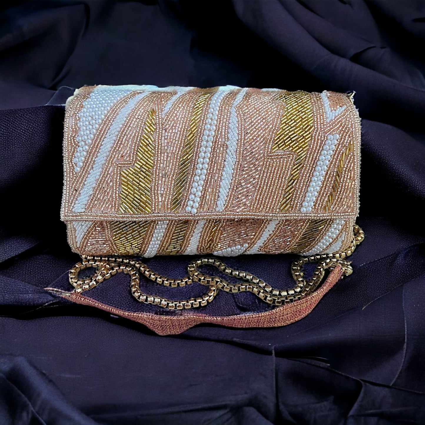 ZIANA CUTDANA PINK flap clutch