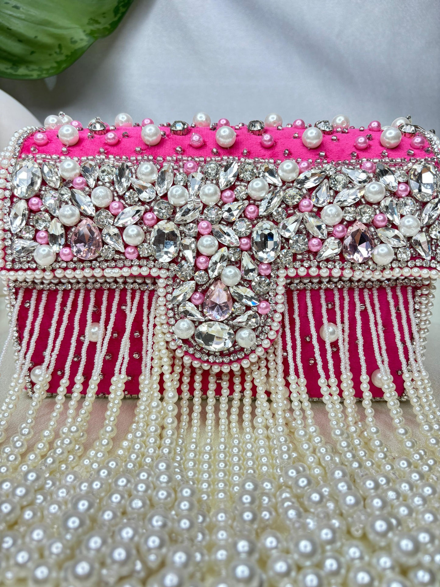 Maharani crystal flap clutch