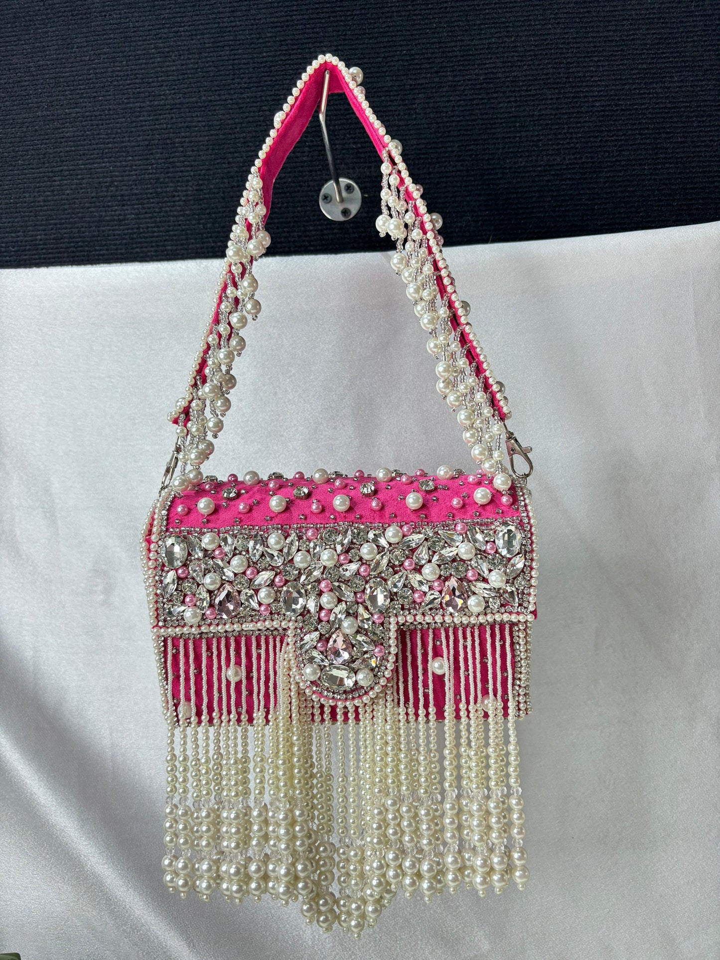 Maharani crystal flap clutch