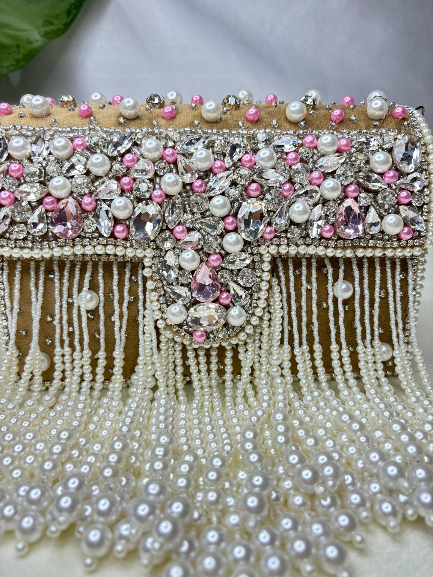 Maharani crystal flap clutch