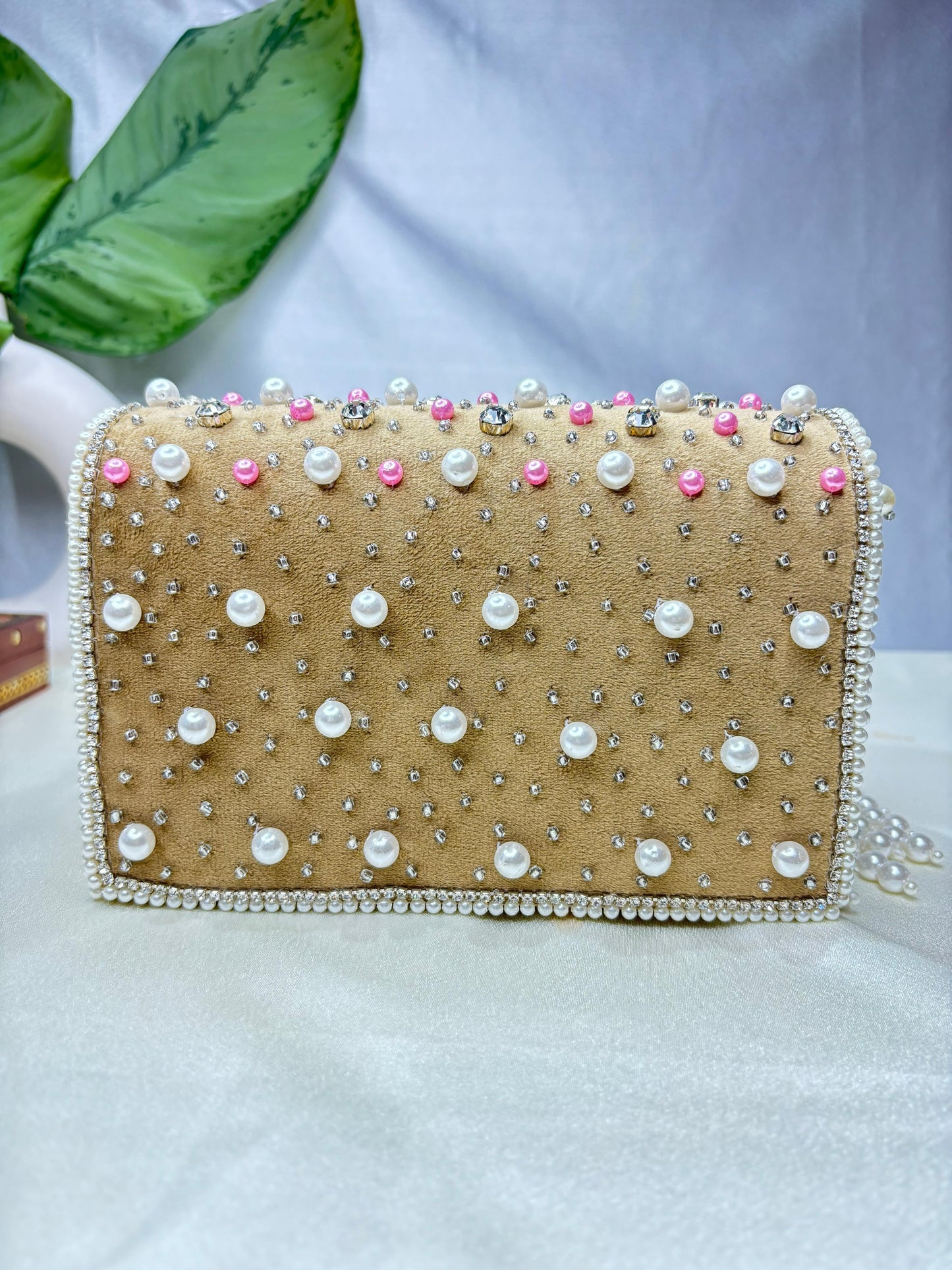 Maharani crystal flap clutch