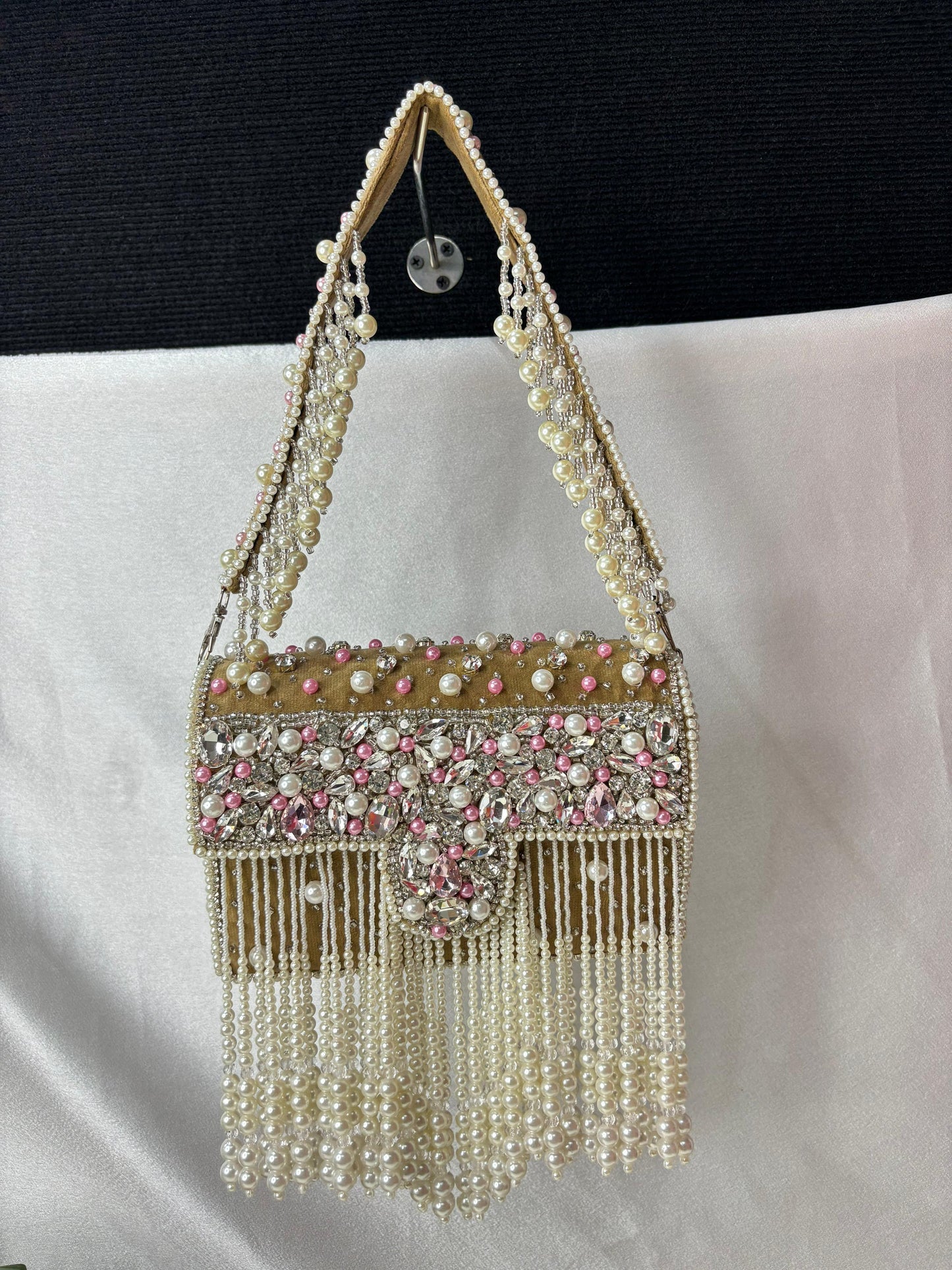Maharani crystal flap clutch