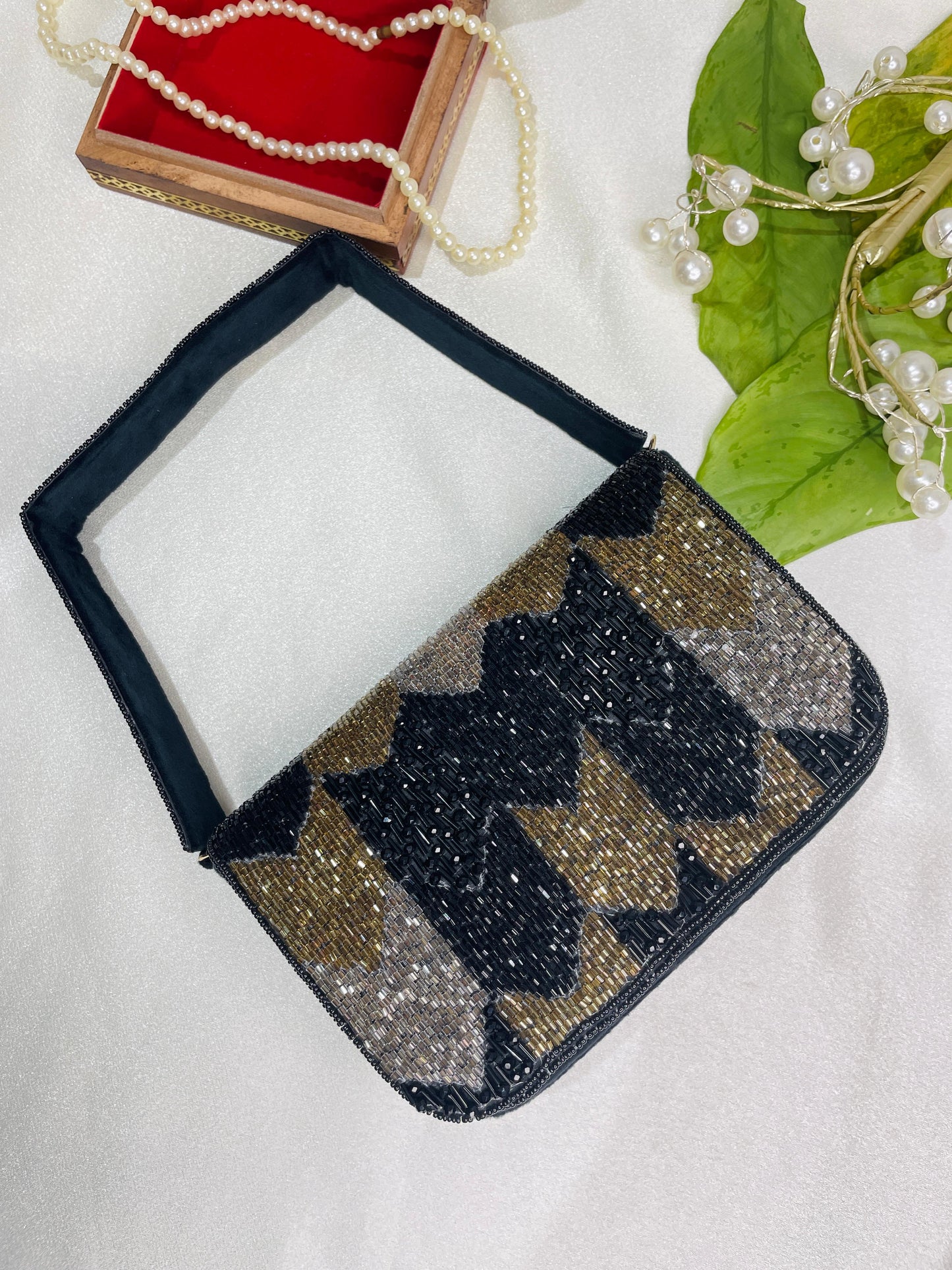 PAKIZA FLOWER THREE FOLD EMBROIDERD SUEDE