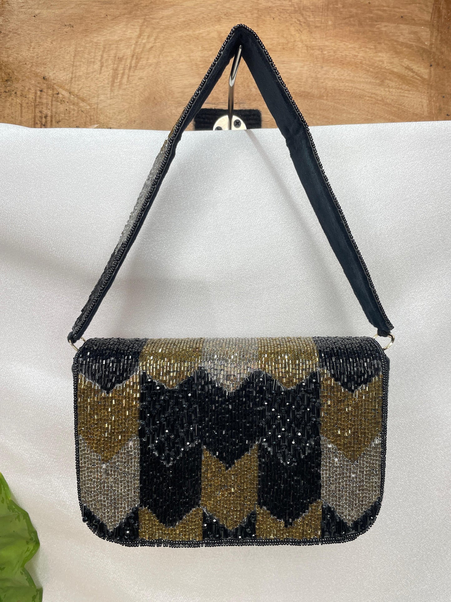 PAKIZA FLOWER THREE FOLD EMBROIDERD SUEDE