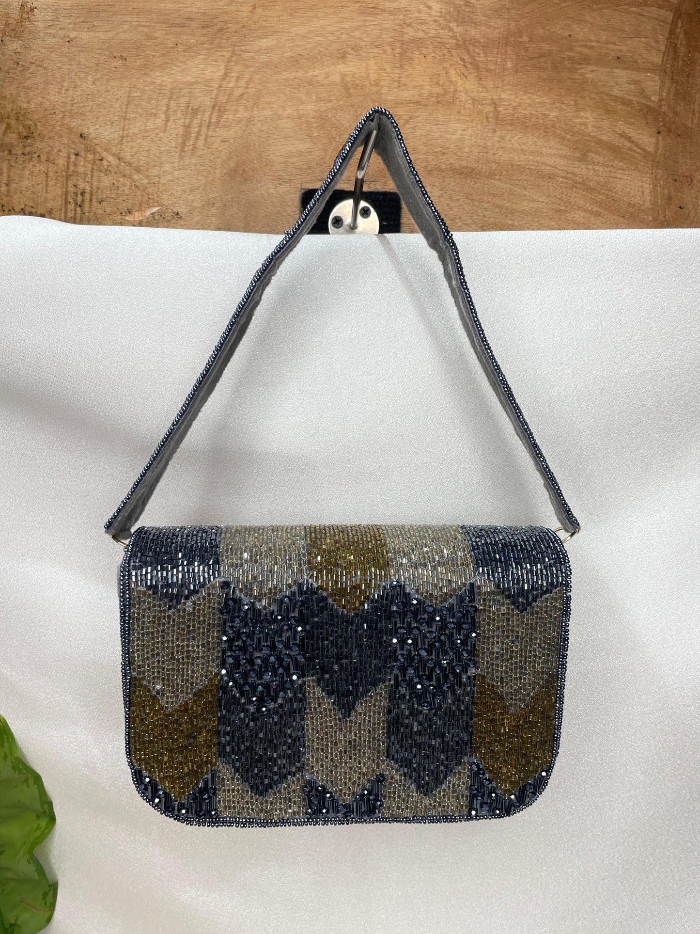 PAKIZA FLOWER THREE FOLD EMBROIDERD SUEDE