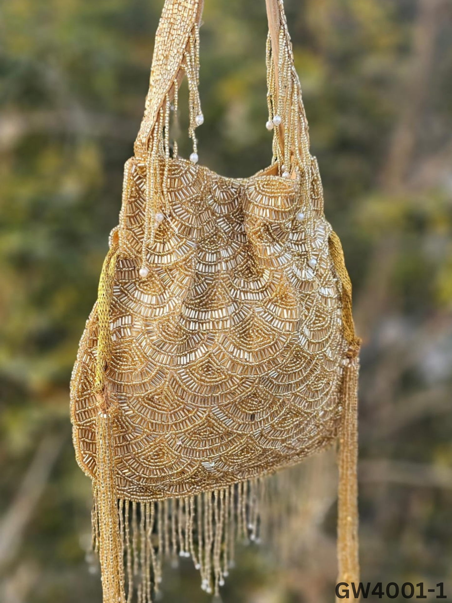 Olivia golden nalki work potli gold