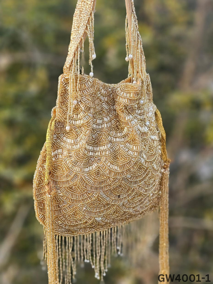 Olivia golden nalki work potli gold