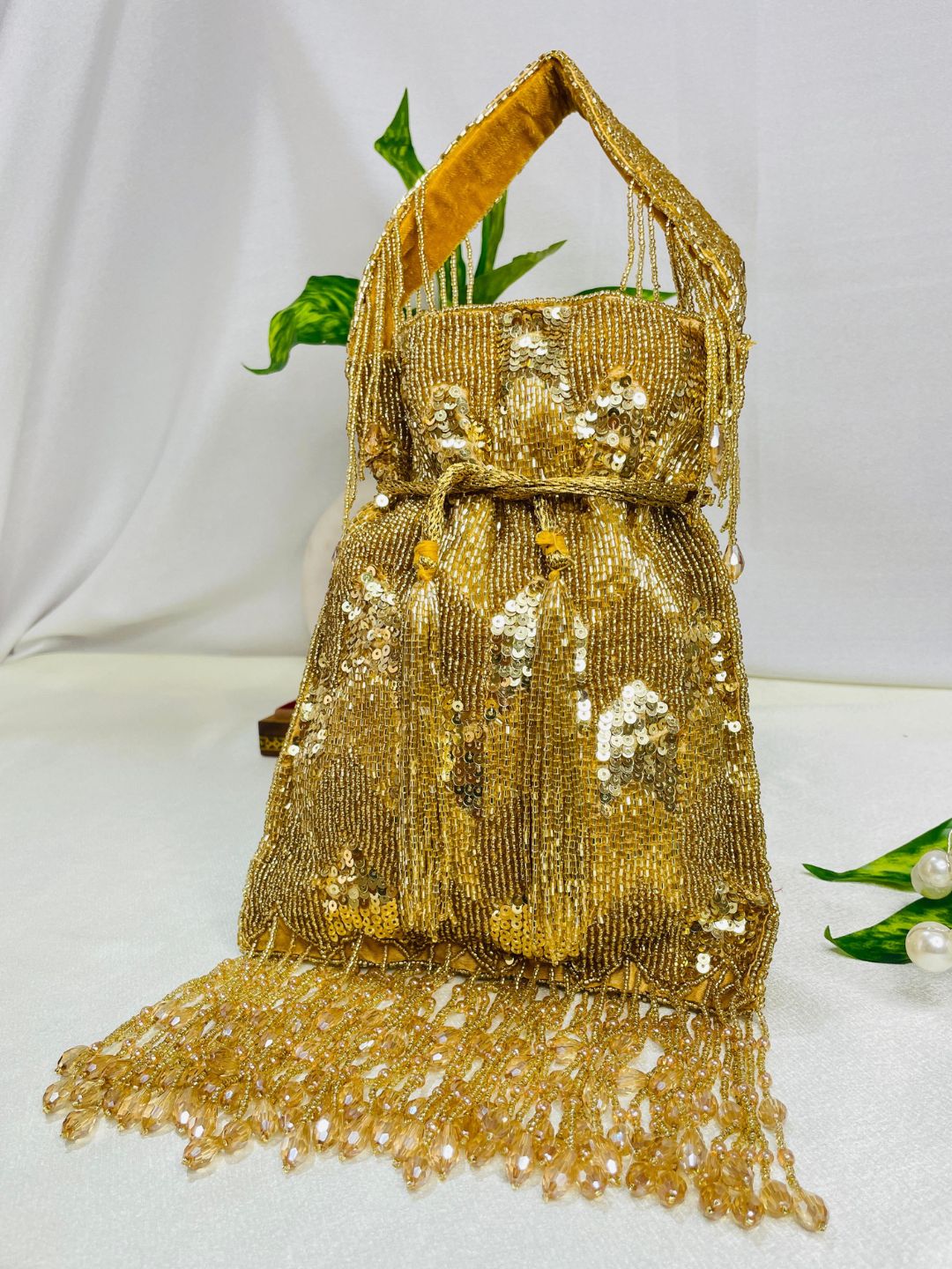 Ella cutdana sequence work potli gold