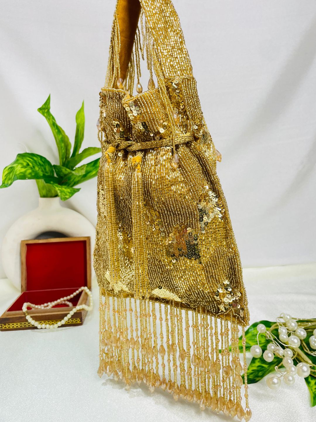 Ella cutdana sequence work potli gold