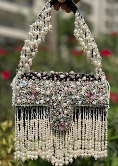 Maharani crystal flap clutch