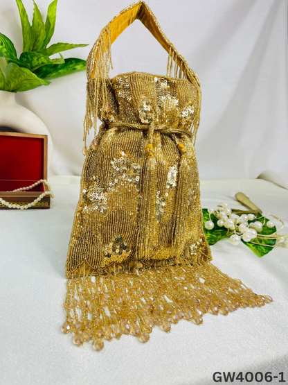 Ella cutdana sequence work potli gold