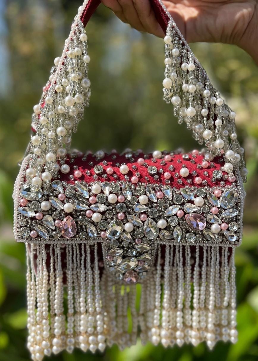 Maharani crystal flap clutch