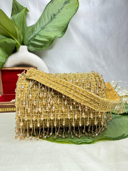 SUEDE CRYSTAL FOLD FLAP RED