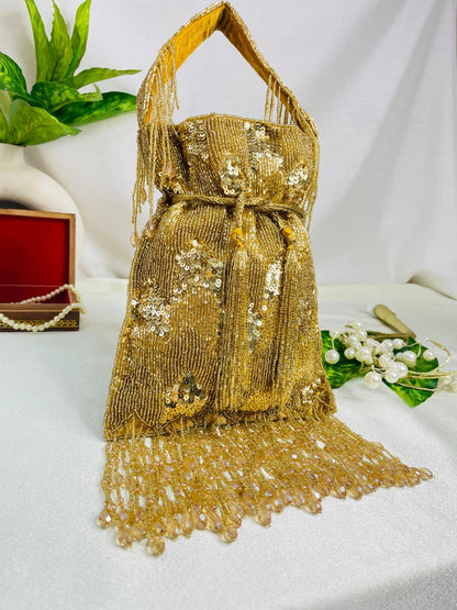 Ella cutdana sequence work potli gold