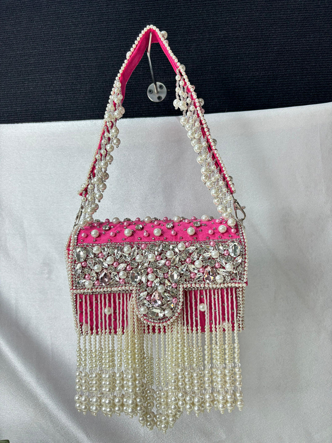 Maharani crystal flap clutch