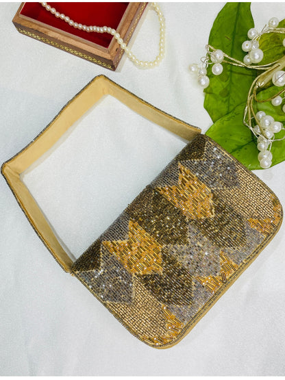 PAKIZA FLOWER THREE FOLD EMBROIDERD SUEDE