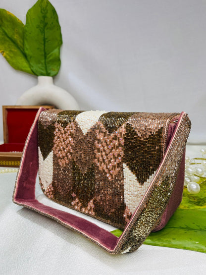 PAKIZA FLOWER THREE FOLD EMBROIDERD SUEDE