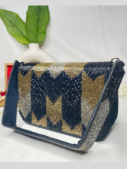 PAKIZA FLOWER THREE FOLD EMBROIDERD SUEDE