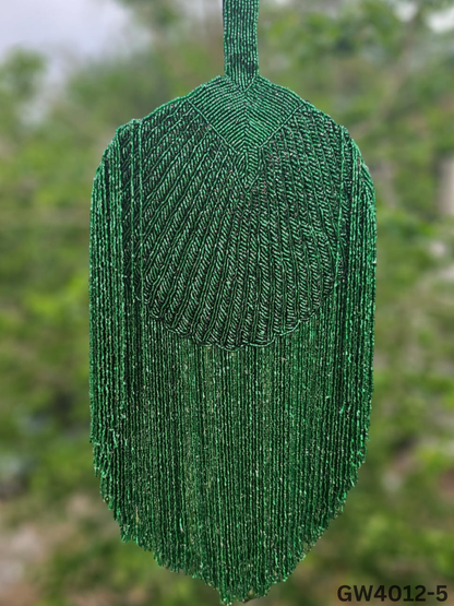 Gold Beaded Fringe Clutch with playful tassels and hidden button closure