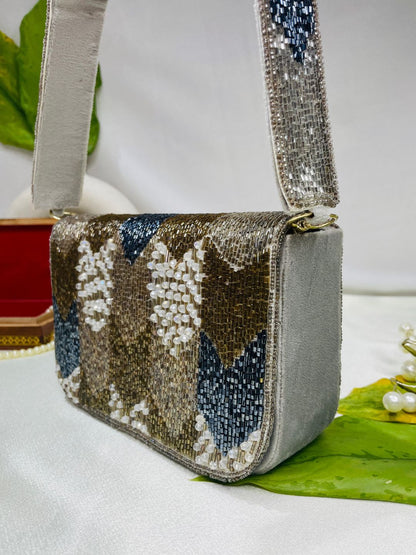 PAKIZA FLOWER THREE FOLD EMBROIDERD SUEDE